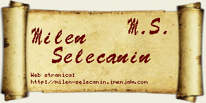 Milen Selečanin vizit kartica